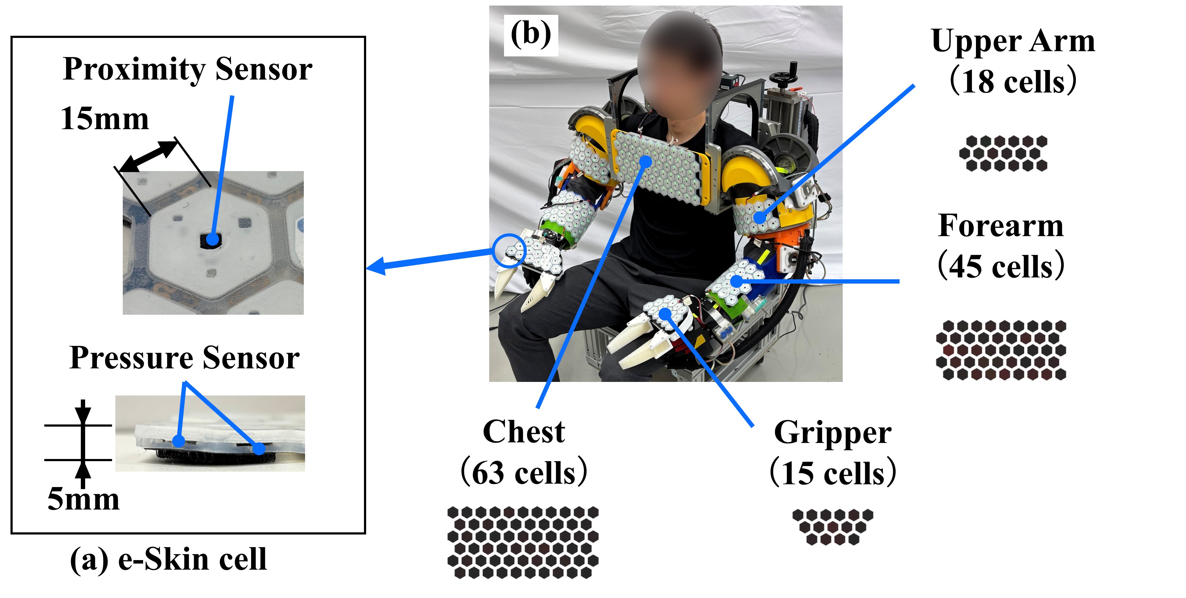 e-Skin tactile sensor structure and sensor placement on TWINS